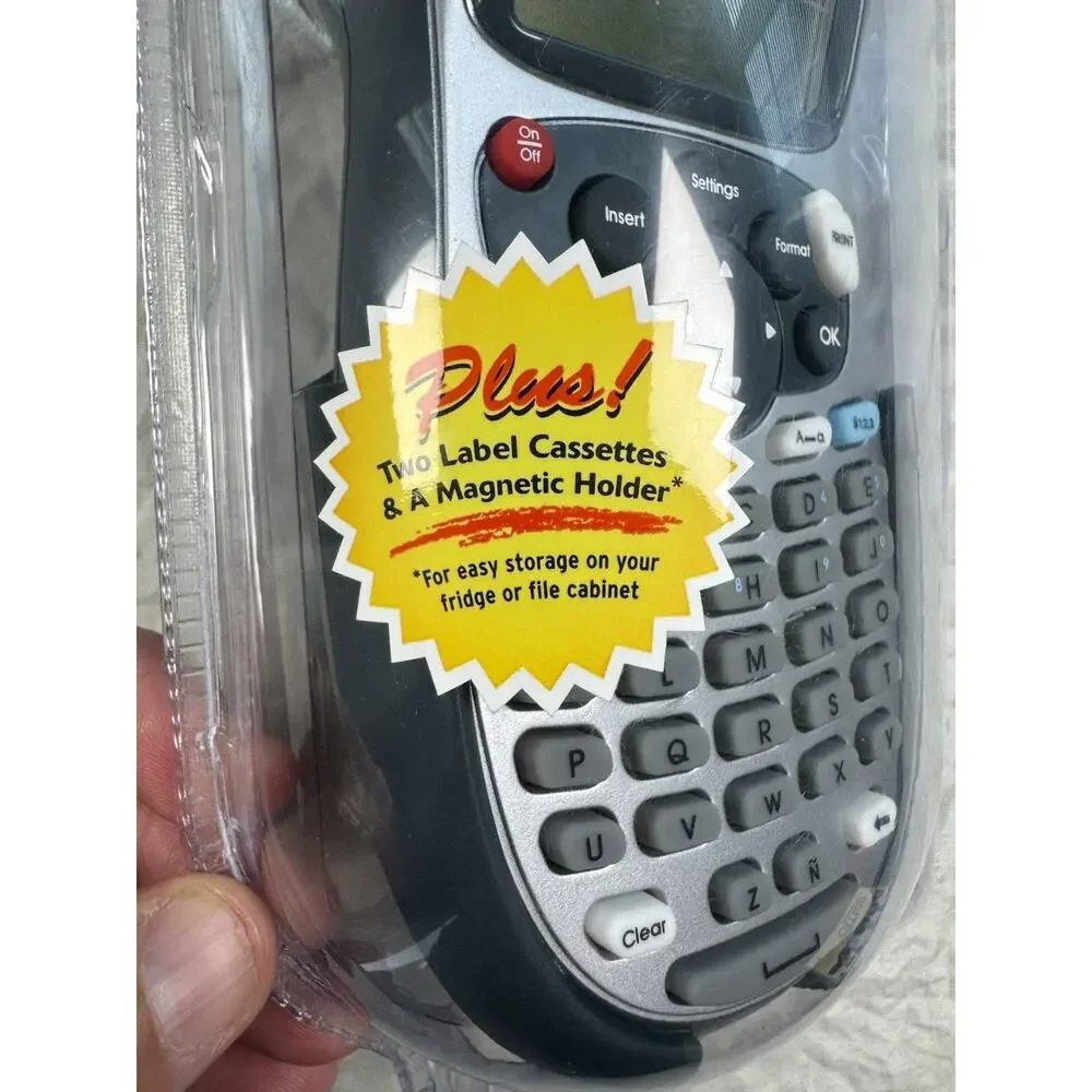 DYMO LetraTag Label Maker New Open Box w Adapter 2 Tapes Magnetic Holder